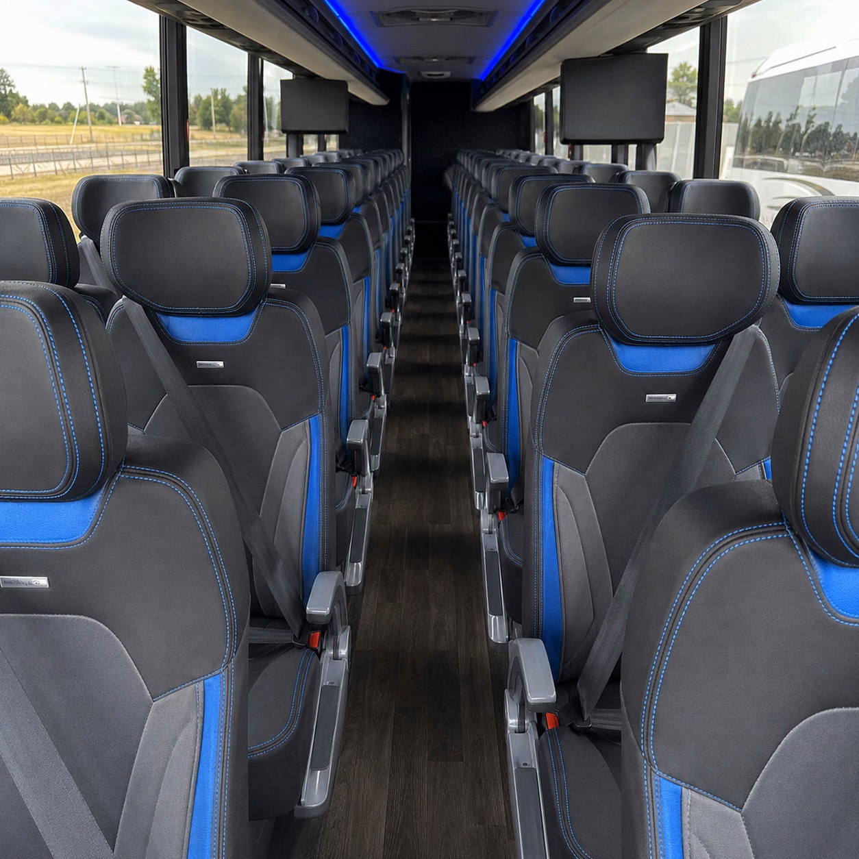 56 passenger charter bus interior